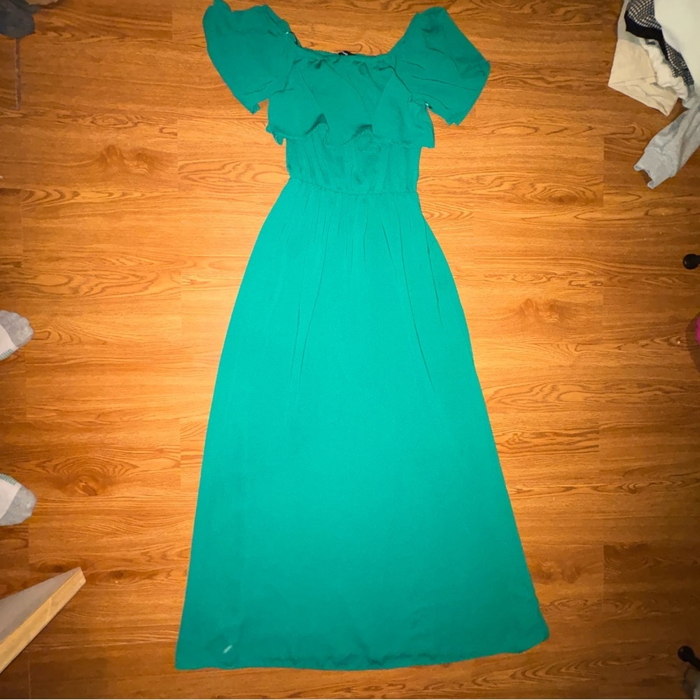Enamored Off The Shoulder Ruffle Dress